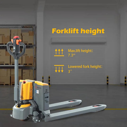 Heavy Duty Electric Pallet Jack Rocking 3300 Lbs Capacity With 48 By 27 Inch Forks Lithium Powered Walkie Pallet Truck Built Tough For No Sweat Warehouse Hauling
