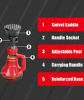Diagram of Beefy 5 Ton Screw Jack For Vehicles And Home Projects, Heavy Duty Car Support Jack with labeled parts including reinforced base.