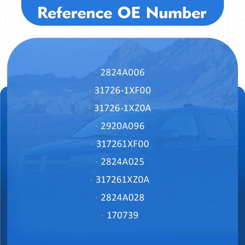 Reference OE numbers list for CVT Transmission Oil Cooler Filter Without O Ring Replacement, various models shown