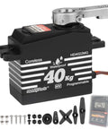 Waterproof 40Kg High Torque RC Steering Servo with coreless motor and all-metal gears for 1/8 to 1/12 RC vehicles and robots