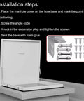 Heavy Duty Roof Access Hatch With Hasp Lock Weatherproof Aluminum Skylight Cover For Attic Or Warehouse Ceilings Outdoor Maintenance Access Door 60x60 CM Waterproof Rustproof Easy Lock And Secure Design installed with screws and anchors
