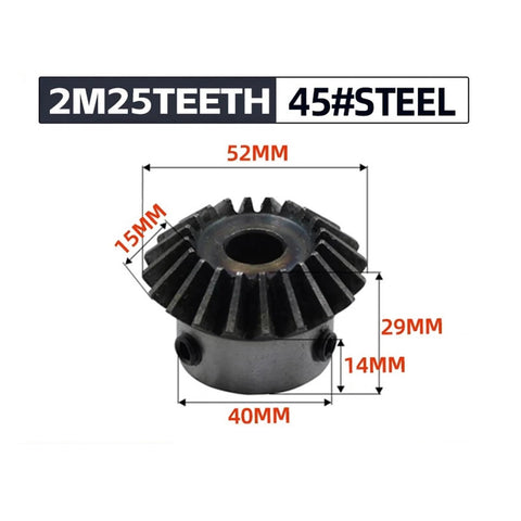 Beefy Bevel Gear Set 2M Pitch 25 Teeth Inner Hole 25mm 8mm Keyway M5 Screw Holes 90 Degree Meshing Steel Gears For Transmission Upgrades Heavy Duty High Wear Resistance Includes Four Pieces