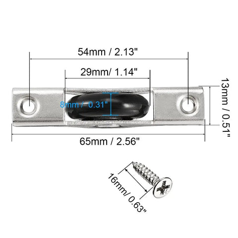 Heavy Duty 29Mm Black Nylon Single Track Roller For Sliding Doors And Windows Featuring Silky Smooth Operation and detailed dimensions.