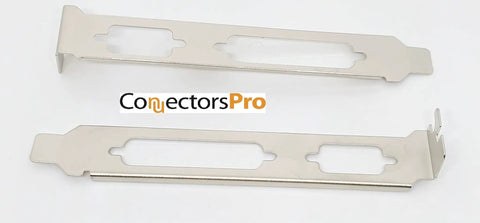 Stainless Steel Db9 Db25 L Bracket Mounting Kit For PC Slots 2 Hole Slot Cover 12 Cm High 2 Cm Wide 10 Pack shown from top view