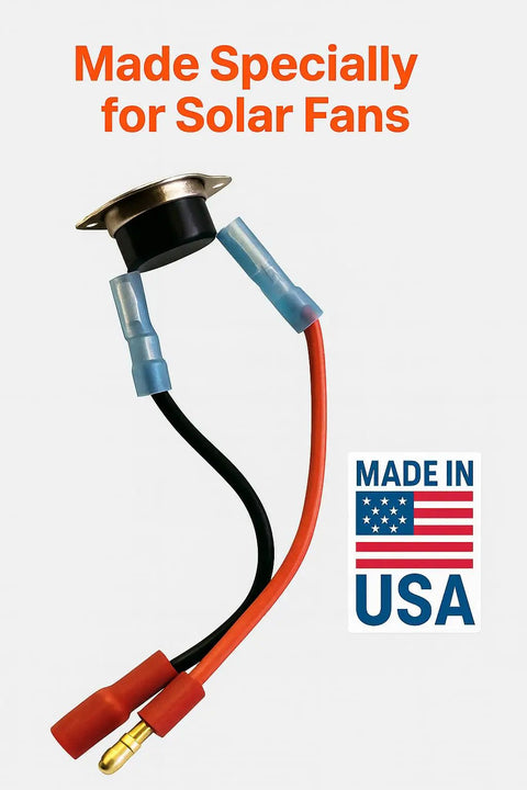 Thermostat wiring for Solar Attic Fan 12 Inch 50W With Thermostat Made In USA Quiet Gable Vent For Attic Garage Shed Greenhouse