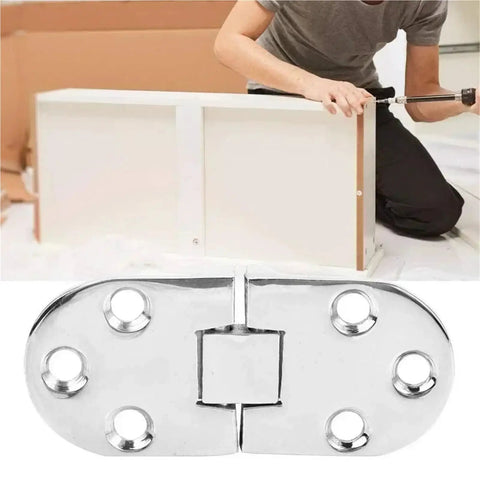 Person installing cabinet using Two Pack Folding Table Hinges Self Supporting Cabinet Door Hinges Flush Mounted For Cabinets Space Saving DIY Hardware