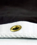 Close-up of 20 Foot By 20 Foot Beefy Tough As Nails Waterproof Tarp 16 Mil Thick White And Brown Reversible Cover with grommet detail