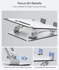 Ergonomic Adjustable Laptop Stand For Desk With Dual Foldable Riser And Heat Vent System, heavy duty portable notebook holder