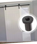 Five Piece Barn Door Hardware Kit With Sliding Track Spacers And Wall Link Mounts installed on interior door