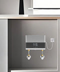 Electric Tankless Water Heater 110v With Digital Display For Instant Hot Water On Demand under kitchen sink with plumbing fittings.