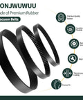 Ultimate 3In1 Belt Replacement Kit For Bissell ProHeat 2X Revolution Pet Carpet Cleaners Fits Models 1986 1548 1551 2007 And More Replaces Parts 1606428 1611129 1611130 With Flat Pump Brush Gear Belts Included. Three black rubber vacuum belts