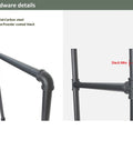 37 Inch Black Ceiling Mount Shelf Bracket Set With 3 Pairs U Shape Pipe Brackets, carbon steel, powder coated finish detail