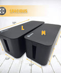 Two Pack Cable Management Box Set With 148 Piece Organizer Kit Safe ABS Material Hides Power Strips Surge Protectors Cords