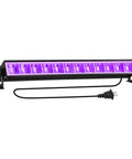 90W 60LED Par Lights 2 Pack For Stage Lighting, black LED bar with purple lighting effect, power cord attached