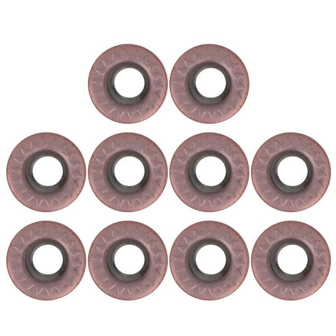 10PCS Fafeicy Round Carbide Milling Inserts Clip Turning Tool For Lathe And Milling Machine Steel Wood Mdf Acrylic Cutting Solid Durability arranged in two rows.