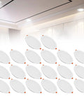 20 Pack LED Recessed Downlights For Ceiling Retrofit Featuring Cold White Illumination And Hassle Free Setup Smooth As Silk Wiring Perfect For Kitchen Soffit Bathroom Home Upgrades arranged against a ceiling backdrop.