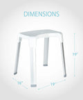 Indoor Shower Bench With Extra Large Non Slip Seat And Spa Vibe At Home Rustproof Aluminum Legs Waterproof Stool measurements