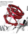 Heavy Duty Router Table Lift With Killer Four Jaw Clamping For 65 Millimeter Motors Offering Dead Precise Two Inch Height Adjustment showcasing aluminum alloy construction.