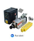 Beefed Up 2.2KW 110V Spindle Motor Kit With VFD Inverter And 13 ER20 Collets For CNC Router Engraving Milling Machine 0 To 24000 RPM Low Runout Under 0.005mm 50 Or 60 Hz displayed on white background