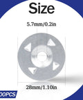 Front view: round stainless steel foam-board washer with three triangular cutouts, 28mm outer diameter, 5.7mm hole; 300pcs