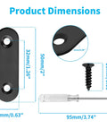 20 Sets Black Stainless Steel Flat Plate Straight Brackets For Wood 2 Inch 50x16x2 Mm Corner Mending Braces Dimensions