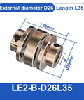 Get Your 3D Printing Game Tight With This Flex Motor Shaft Coupler featuring aluminum diaphragm, D26 diameter, L35 length.