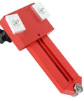 Pro Grade Thin Jig Table Saw Guide Fence With Adjustable T Track Sliding Roller And T Slot Bolts in solid red aluminum