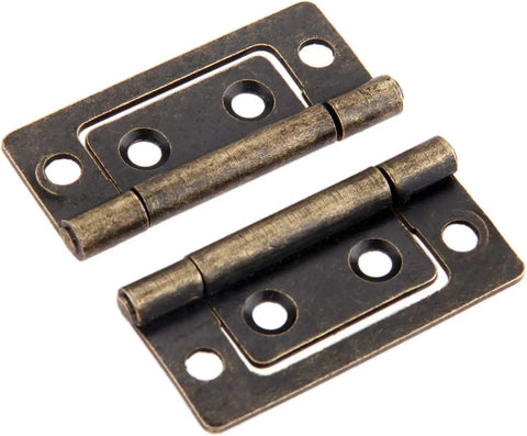 Antique Bronze Decorative Hinges For Small Cabinets And Jewelry Boxes 2Pcs 50x24mm wood box hinge with screws, vintage style