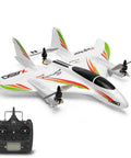 Pro Level RC Airplane For Adults, 2.4G 6CH Glider with controller, LED Lights, Durable EPO Construction shown in side view