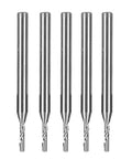 Five Piece Metal Milling Cutter Set With Single Blade End Mill Spiral CNC Router Bit Tungsten Carbide Engraving Tool 3.175mm Shank