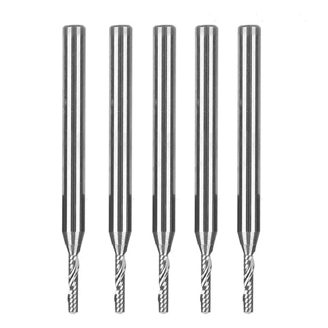 Five Piece Metal Milling Cutter Set With Single Blade End Mill Spiral CNC Router Bit Tungsten Carbide Engraving Tool 3.175mm Shank