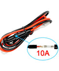 Blue Dual Port PD And QC 3.0 Fast Car Charger With Bright LED Voltmeter wiring module with 10A fuse and color-coded wires.