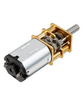 uxcell micro gear motor side view; brass gear train, metal housing, output shaft