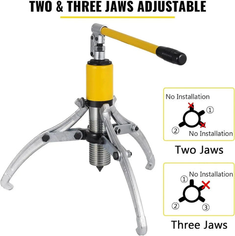 Heavy Duty 15 Ton Hydraulic Gear Puller And Wheel Bearing Separator With Adjustable 3 Jaws for pulling hubs, flanges, gears.