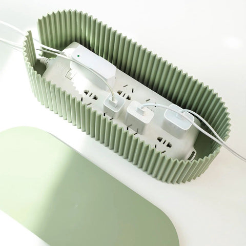 Two Pack Cable Management Box With 20 Cable Ties For Power Strips And Surge Protectors Cable Organizer For TV And Computer Cables