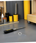 Pro Grade Stainless Steel Eye Bolt M10x60 With Nut And Flat Washer Long Reach Threaded Rigging Gear on tool bench.