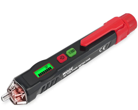 Dual Range Non Contact AC Voltage Tester With LCD Display And Buzzer Alarm, Detects 12V-1000V And 48V-1000V, black and red pen shape