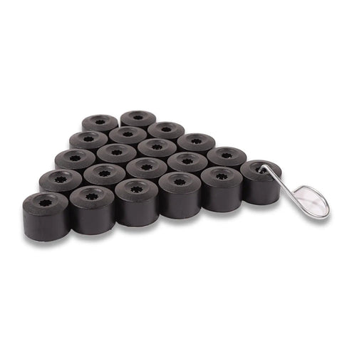 20 Pieces ABS Plastic Wheel Lug Nut Covers Locks Bolt Caps With Removal Tool For VW Jetta Golf Passat Beetle EOS Black
