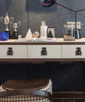 Dresser with Lovely Teddy Bear Ceramic Cabinet Knobs in a modern room setting