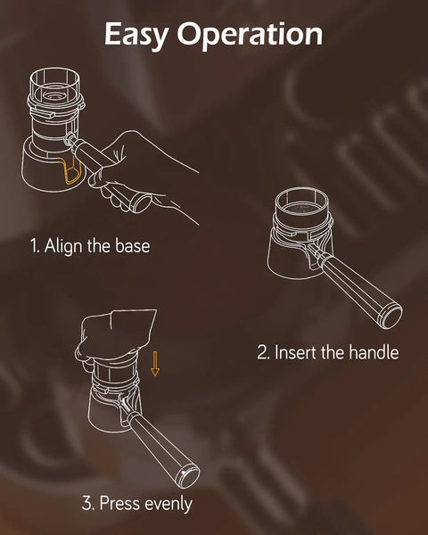Diagram showing Coffee Tamper Base For ES601 ES701 Portafilter Anti Slip Silicone Stand Keeps Tamp Steady Reduces Wobble Boosts Extraction