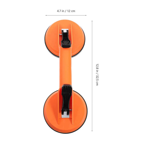 Pro Heavy Duty Glass Suction Cup Lifter With Dual Rubber Cups For Hassle Free High Altitude Install And Move 60 Kg Load Capacity, top view.