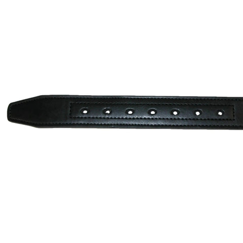 Men's Heavy Duty Work Belt One Point Five Inches Wide Industrial Grade Canvas Construction Adjustable Waist Fit Black Xlarge close-up of belt holes