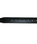 Built Tough Tradesman Work Belt Featuring Industrial Strength Construction And Wide Canvas Webbing With Rubber Reinforced Adjuster Holes For Reliable Daily Job Site Grind In Classic Black showing the adjuster hole section.