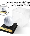 Hole In One Golf Display Case With Acrylic Ball Holder And Custom Engraved Plaque, Go-To Gift For The Golfer, Golden Finish