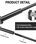 Product detail of 40 Pack One Eighth Inch Invisible Cable Railing Kit For 2x2 And 4x4 Posts With Black Stainless Steel Receiver And Swage