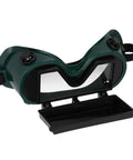 Heavy Duty Auto Darkening Welding Goggles With Snap Switch Lenses For Arc Cutting And Grinding. Green frame with adjustable lenses.