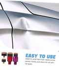 Paintless Dent Repair Kit 4 Piece With Quick Change Tools And Metal Tips For Auto Body, Portable Dent Fixer For Hail Dents, Door Dings, Hood Sheet Metal Repair, Pro Grade Knock Tool Set, dented car panel and metal tips