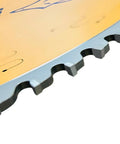 Close-up of 10 Inch 80 Tooth Pro Grade Ultra Finish Table Saw Blade With Five Eighths Inch Arbor, 0.098 Inch Kerf, ATB Grind, Tungsten Carbide Edge