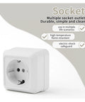 Heavy Duty White Wall Outlet Socket With Ground Wire Switch 16A 220V EU Standard 2 Gang 1 Way Fire Resistant Plastic Electrical Plug For No Sweat Wiring side view showing durable design and flame retardant features.
