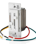 Ceiling Fan Control And Dimmer Switch With Separate Fan Speed And Light Dimmer For LED CFL Halogen And Incandescent Bulbs Plug And Play Setup White 66DF-10W, showing front panel and wiring